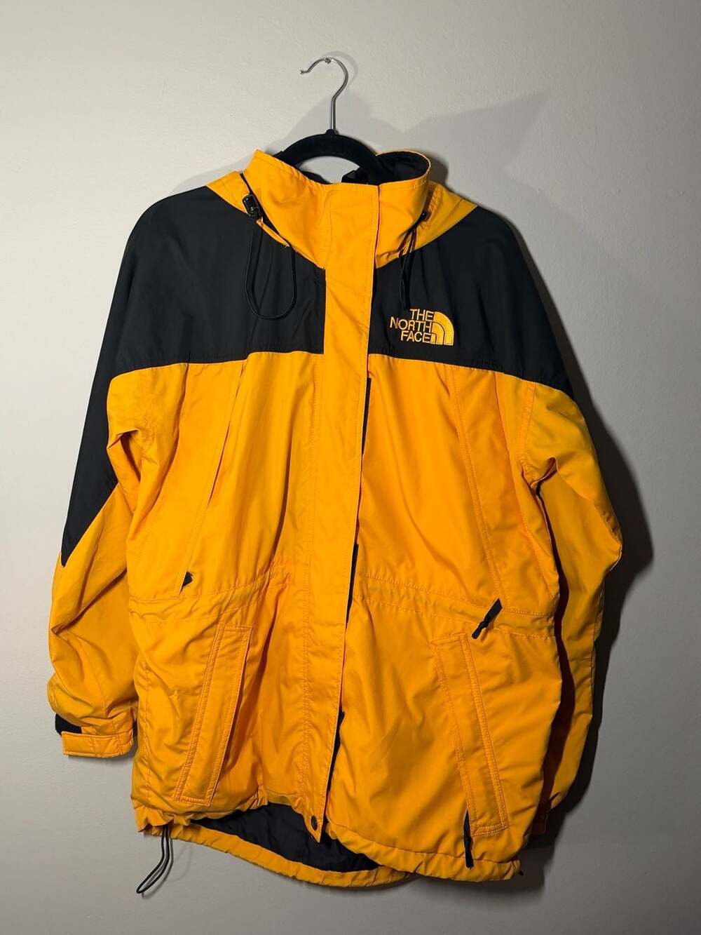 The North Face Vintage Mountain Light Parka Jacket Women's Medium Yellow Black